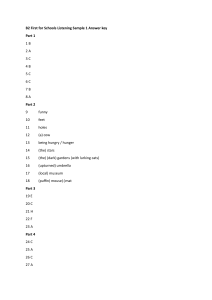B2 First for Schools Listening Sample 1 Answer Key