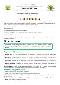 La L&iacute;rica: G&eacute;nero L&iacute;rico en Literatura