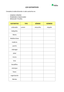Ejercicios de sustantivos: clasificaci&oacute;n y g&eacute;nero en espa&ntilde;ol