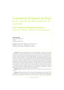 La presencia de Ruperto de Deutz en la &laquo;Isla de los Monopantos&raquo; de Quevedo