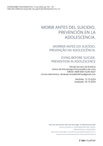 Morir antes del suicidio: Prevenci&oacute;n en la adolescencia - Rese&ntilde;a de libro