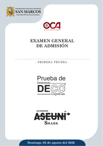 Examen General de Admisi&oacute;n UNMSM 2026: Prueba DECO Cognitivas