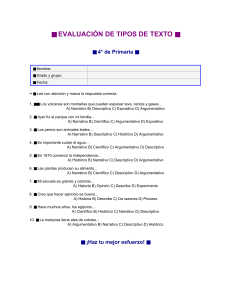 Evaluaci&oacute;n de Tipos de Texto - 4&deg; de Primaria