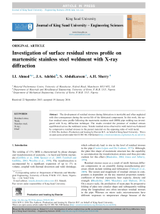 Residual Stress Profile on Martensitic Stainless Steel Weldment
