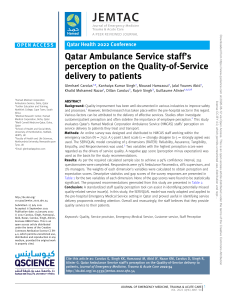 Qatar Ambulance Service Staff Perception on Service Quality