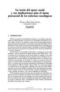Teor&iacute;a del apoyo social y ajuste psicosocial en enfermos de c&aacute;ncer