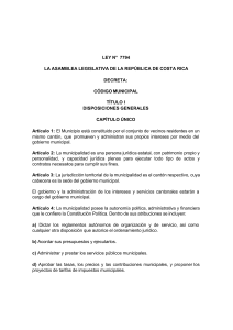 C&oacute;digo Municipal de Costa Rica - Ley 7794