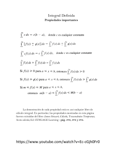 Propiedades de la Integral Definida - C&aacute;lculo