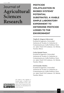 Pesticide Volatilization in Biobed Substrates: Lab Experiment
