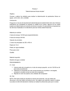 Pr&aacute;ctica 1: Determinaciones f&iacute;sicas simples en aguas