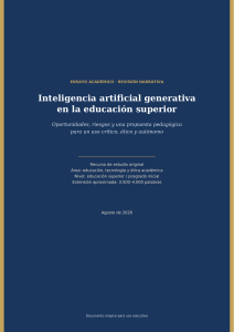 Inteligencia artificial generativa en educaci&oacute;n superior: oportunidades y riesgos