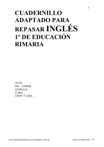 English Workbook for 1st Grade Primary: Toys, Animals, Prepositions