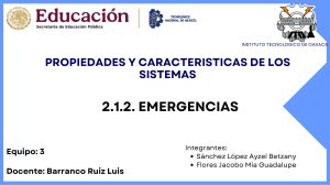 Propiedades y Caracter&iacute;sticas de los Sistemas: Emergencia