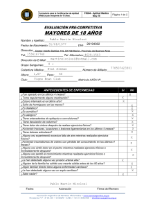 Formulario de Certificaci&oacute;n M&eacute;dica para Remeros Mayores de 18
