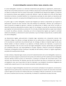 El control bibliogr&aacute;fico nacional en M&eacute;xico: bases, evoluci&oacute;n y retos