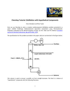 ChemSep Tutorial: Distillation with Hypothetical Components