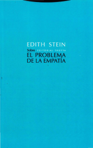Edith Stein: Sobre el Problema de la Empat&iacute;a