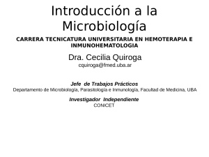 Introducci&oacute;n a la Microbiolog&iacute;a para Hemoterapia