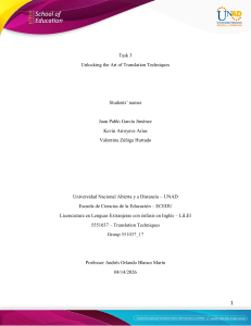 Translation Techniques Group Project: English to Spanish Examples