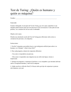 Test de Turing: Simulaci&oacute;n para distinguir humano y m&aacute;quina