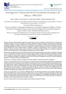 Investigaci&oacute;n I+D y Crecimiento Econ&oacute;mico en M&eacute;xico (1996-2018)