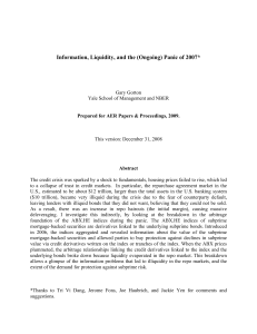 Information, Liquidity, and the Panic of 2007: Credit Crisis Analysis