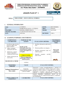 Plan de lecci&oacute;n: S&iacute;mbolos patrios de Per&uacute; para ingl&eacute;s de secundaria