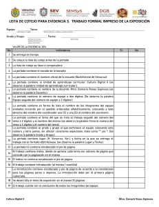 Lista de cotejo para trabajo formal impreso de exposici&oacute;n - Bachillerato de Veracruz