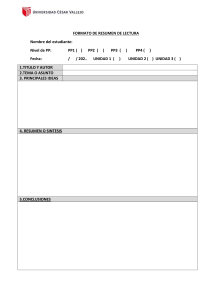 Formato de Resumen de Lectura - Universidad C&eacute;sar Vallejo