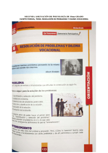 Asignaci&oacute;n de Psicolog&iacute;a 10mo: Resoluci&oacute;n de Problemas y Dilema Vocacional