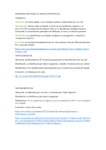 Informaci&oacute;n para mapa conceptual: ADME de analg&eacute;sicos, antial&eacute;rgicos y otros f&aacute;rmacos
