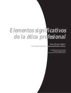 Elementos significativos de la &eacute;tica profesional