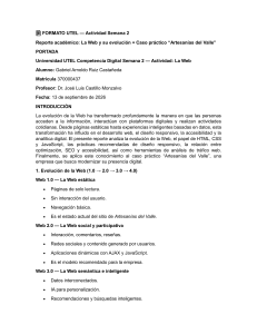 Reporte acad&eacute;mico: Evoluci&oacute;n de la Web y caso Artesan&iacute;as del Valle