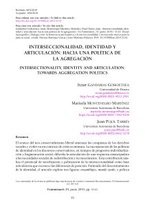 Interseccionalidad, Identidad y Articulaci&oacute;n: Hacia una Pol&iacute;tica de la Agregaci&oacute;n