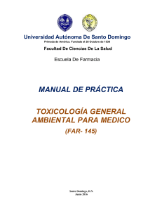 Manual de Pr&aacute;ctica Toxicolog&iacute;a General Ambiental para Medico