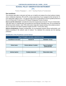 School Policy Observation Instrument (PPI) for EFL Practicum