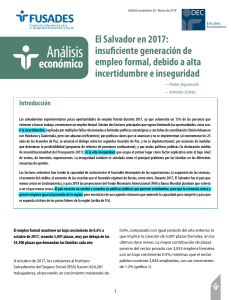 An&aacute;lisis econ&oacute;mico 2018: Empleo formal en El Salvador 2017