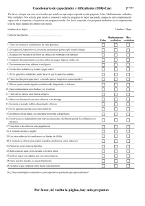 Cuestionario de capacidades y dificultades (SDQ-Cas) - Cuestionario en espa&ntilde;ol