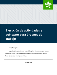Ejecuci&oacute;n de actividades y software para &oacute;rdenes de trabajo