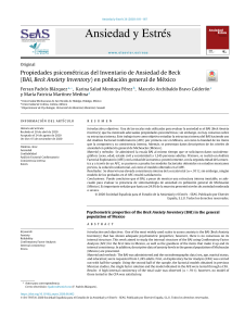 Propiedades psicom&eacute;tricas del Inventario de Ansiedad de Beck (BAI) en M&eacute;xico