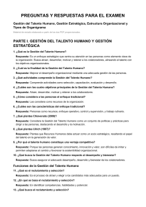Preguntas y Respuestas para el Examen: Gesti&oacute;n del Talento Humano y Estructura Organizacional