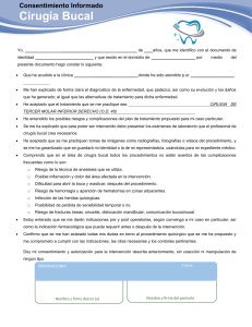 Consentimiento Informado Cirug&iacute;a Bucal: Extracto Molar Inferior Derecho