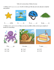 Taller de Lectoescritura: S&iacute;labas Inversas