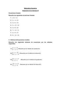 Matem&aacute;tica Num&eacute;rica - Asignaci&oacute;n Semana IV