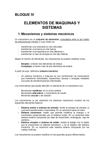 Mecanismos y sistemas mec&aacute;nicos