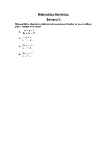 Resolver Sistemas Lineales por el M&eacute;todo de Cramer