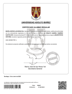 Certificado Alumno Regular - Mag&iacute;ster en Historia - Universidad Adolfo Ib&aacute;&ntilde;ez