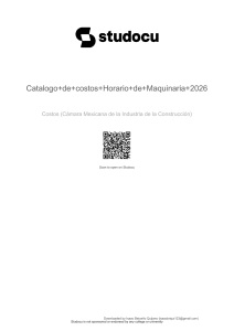 Cat&aacute;logo de Costos Horarios de Maquinaria 2026