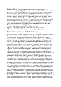 Informe acad&eacute;mico: Dilema &eacute;tico en educaci&oacute;n