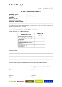 Acta de Conformidad de Servicio - Mantenimiento Preventivo Tottus Puruchuco